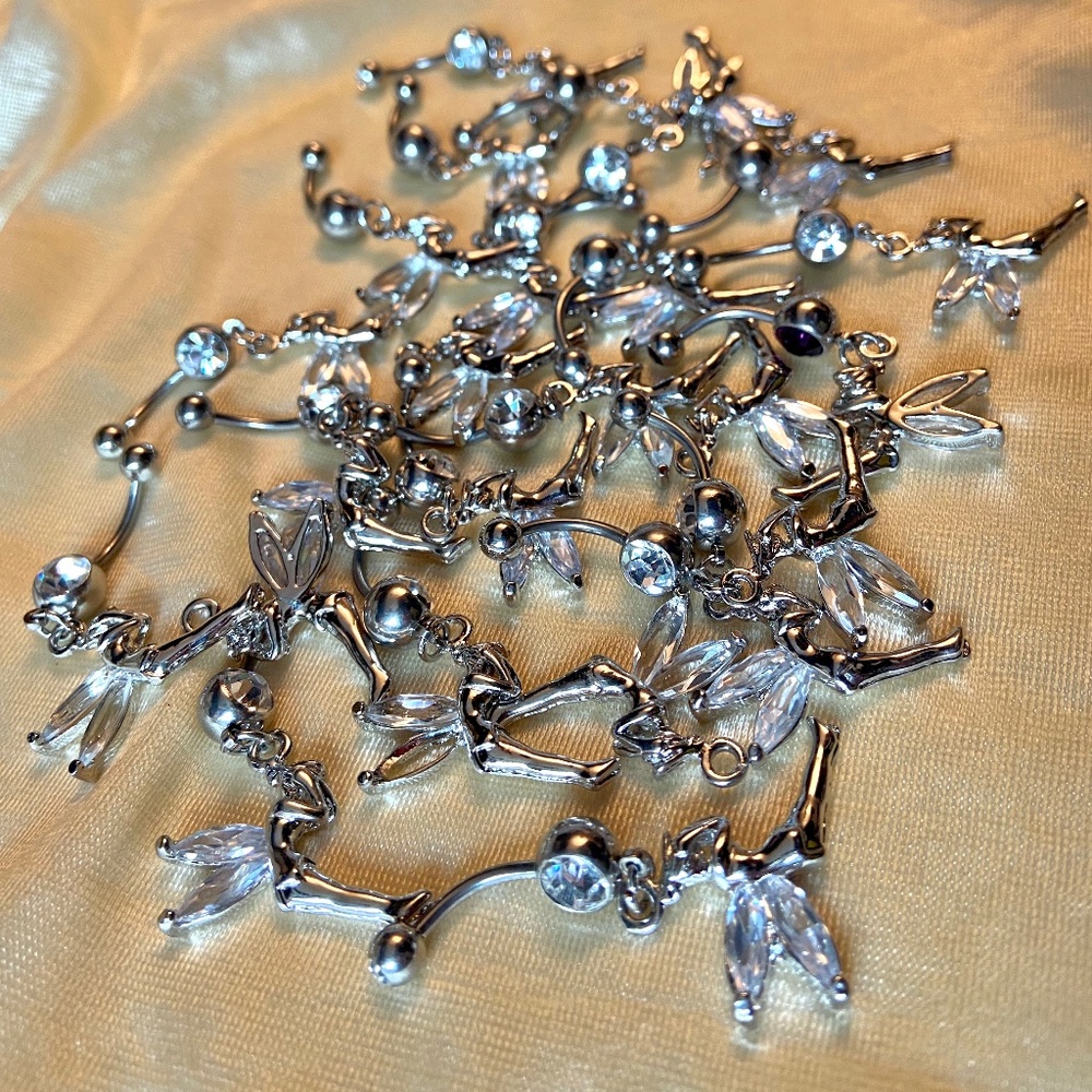 🌳 4/$20 TINKER BELL 14g BellyRing Navel NEW